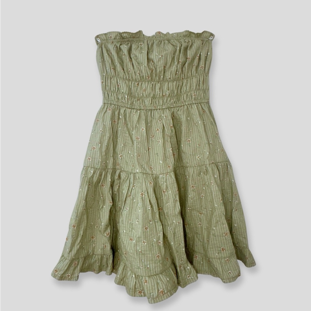 Aeropostale Green Floral Mini Dress | S | (hemmed 2 inches)